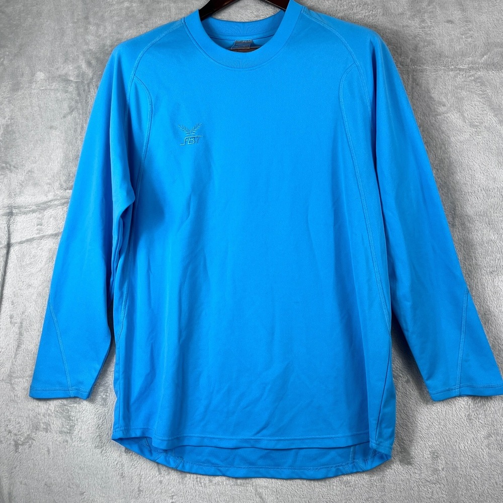 FBT Mens XXL Long Sleeve Performance Shirt Turquoise Athletic Activewear